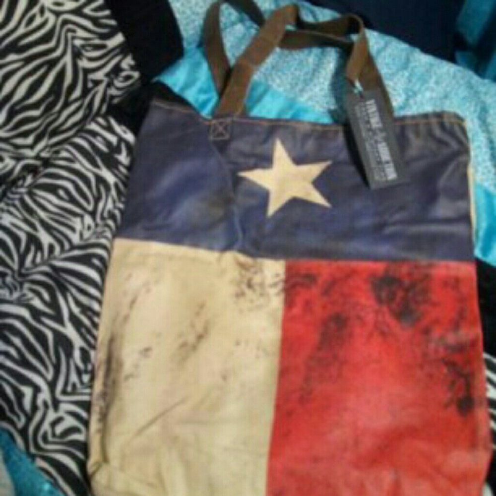 Vintage Addiction Texas Flag Shoulder Tote